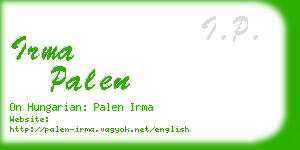 irma palen business card